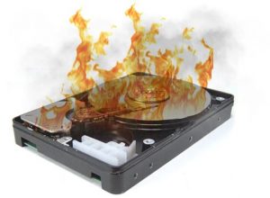 burned hard disk