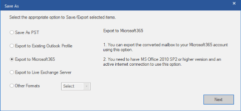 expdirectly to Microsoft 365