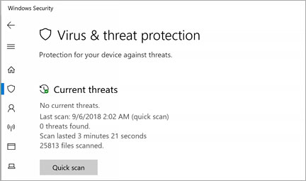 Click on "Virus & threat protection".