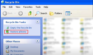 select restore all items in recycle bin