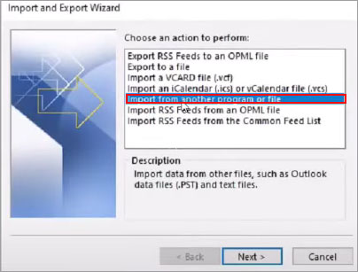 Import Repaired PST File Outlook