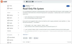 read only file system error reddit