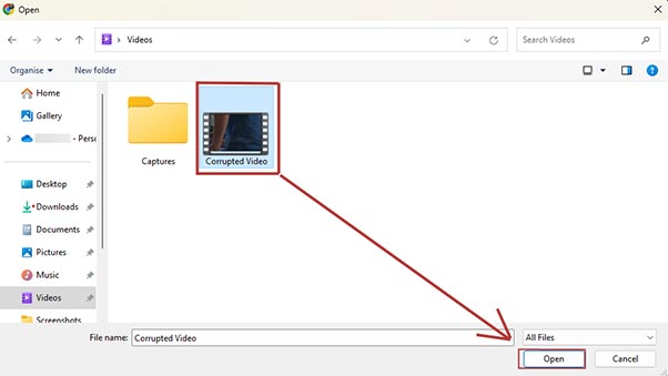 repair recovered video files