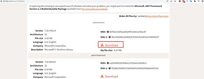 Fix MSVCR71.Dll Not Found Error- 2 Fixes