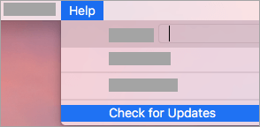 From the options choose Check for Updates