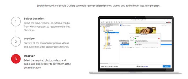 steps to recover deleted photos from pen drive for free using Stellar Photo Recovery software