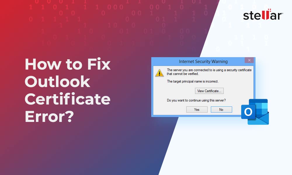 Outlook Certificate Error Fixed
