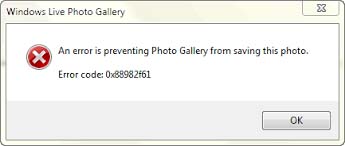 Fix Photo Gallery error code 0x88982f61