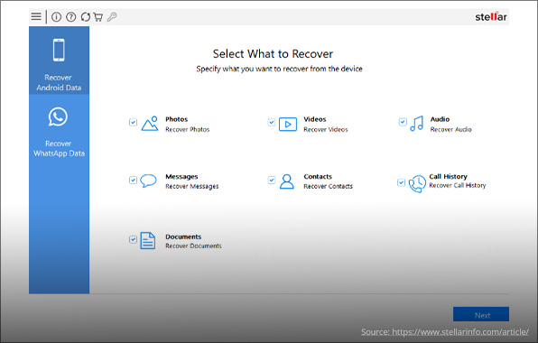 Stellar Android Data Recovery- recover data after factory reset