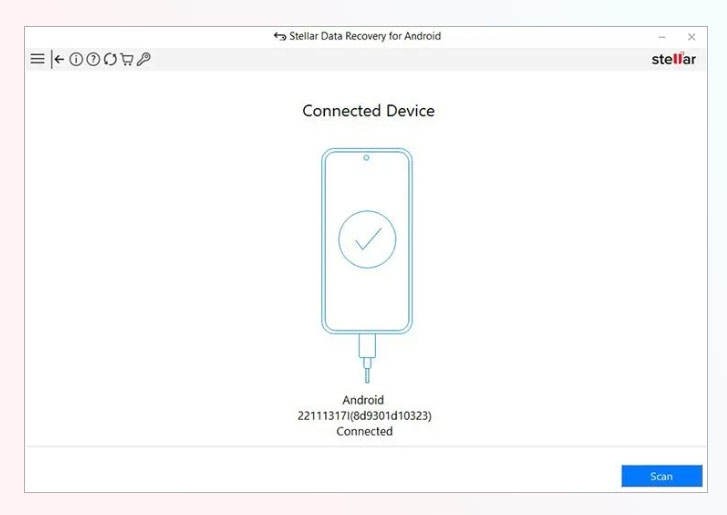 software will indicate that your device is connected