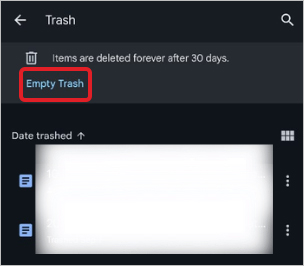 empty trash on android