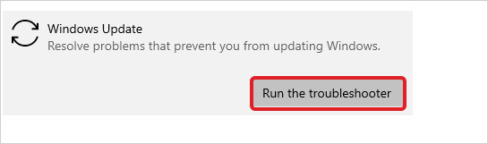 Run next to Windows Update